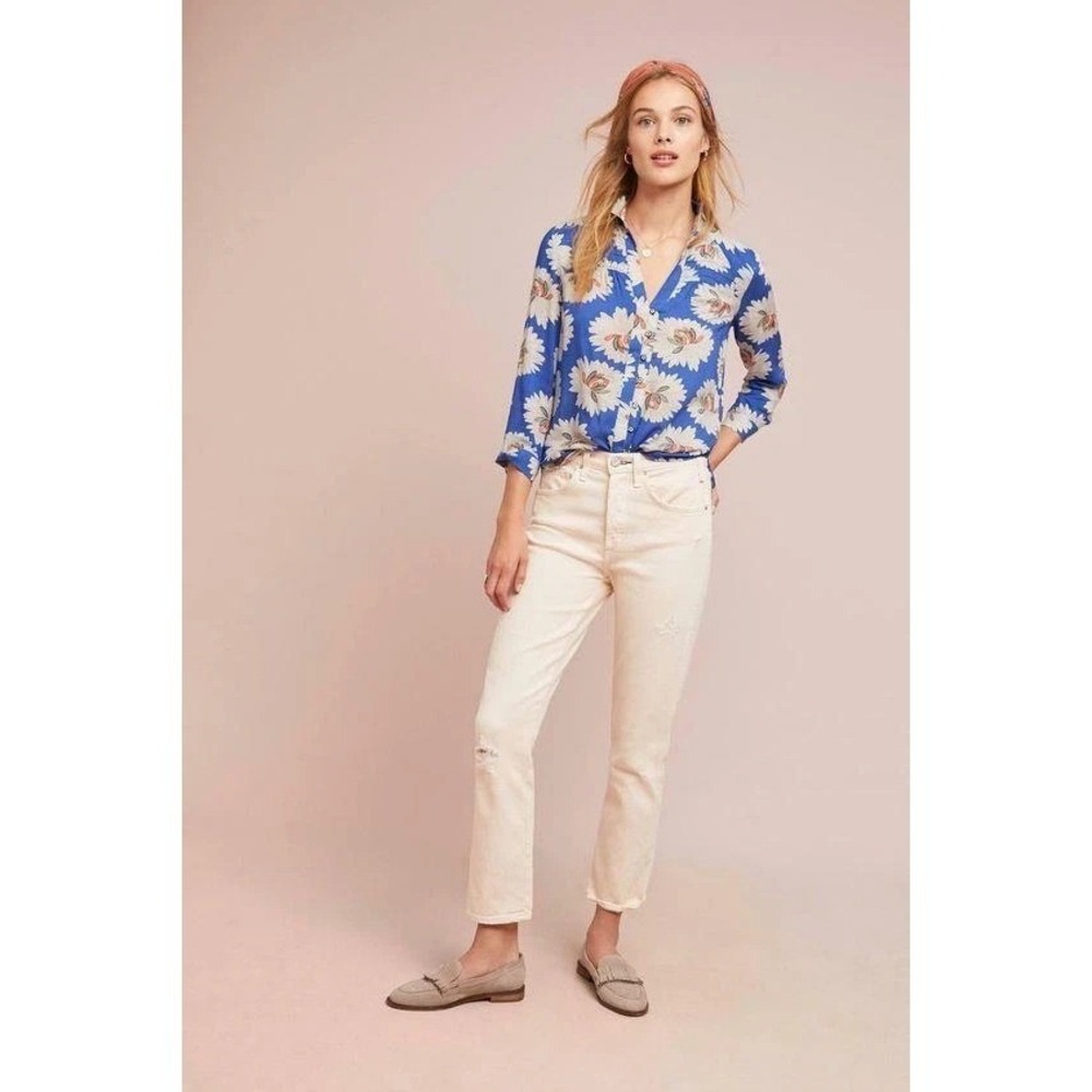 Anthropologie 14 of 52‎ Conversations Top Size 4 Colloquial Pintucked Padmasana